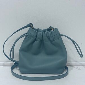 Fossil Gigi Leather Drawstring‎ Bucket Crossbody Bag w/ Adjustable Strap